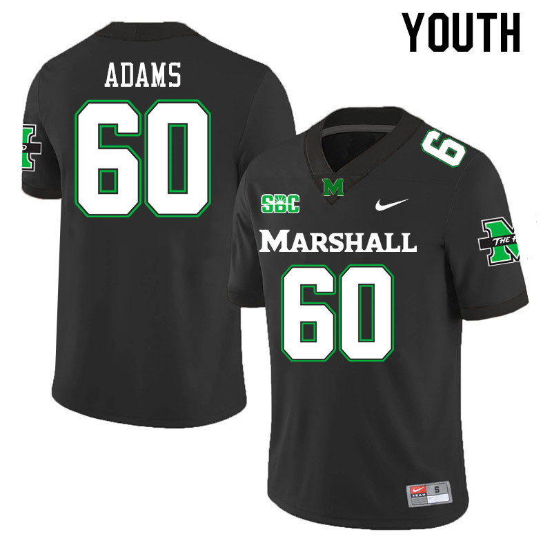 Youth #60 Shunmarkus Adams Marshall Thundering Herd SBC Conference College Football Jerseys Stitched